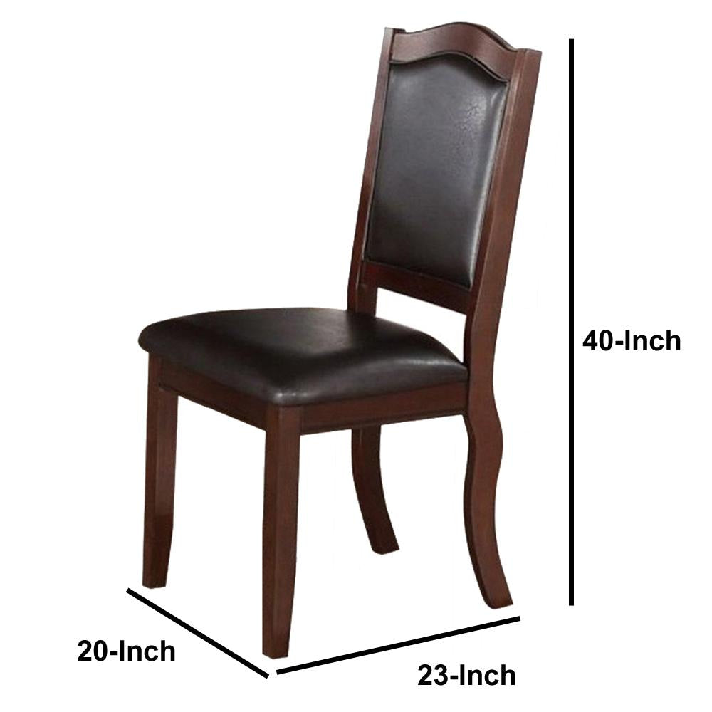 Dining Chair | Rubber Wood | Contemporary | Set of 2 | Brown & Black PDX-F1338