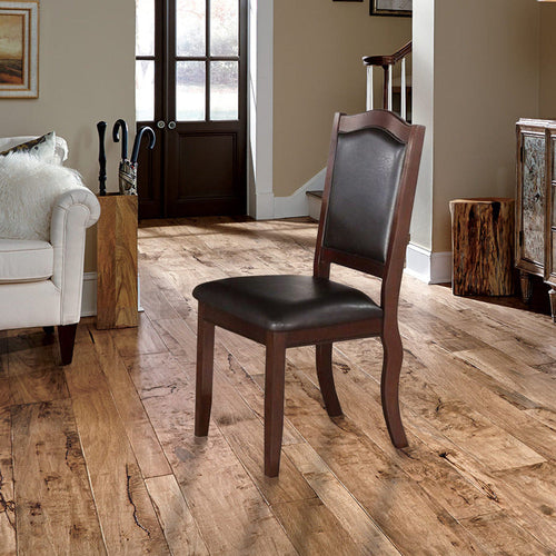 Dining Chair | Rubber Wood | Contemporary | Set of 2 | Brown & Black