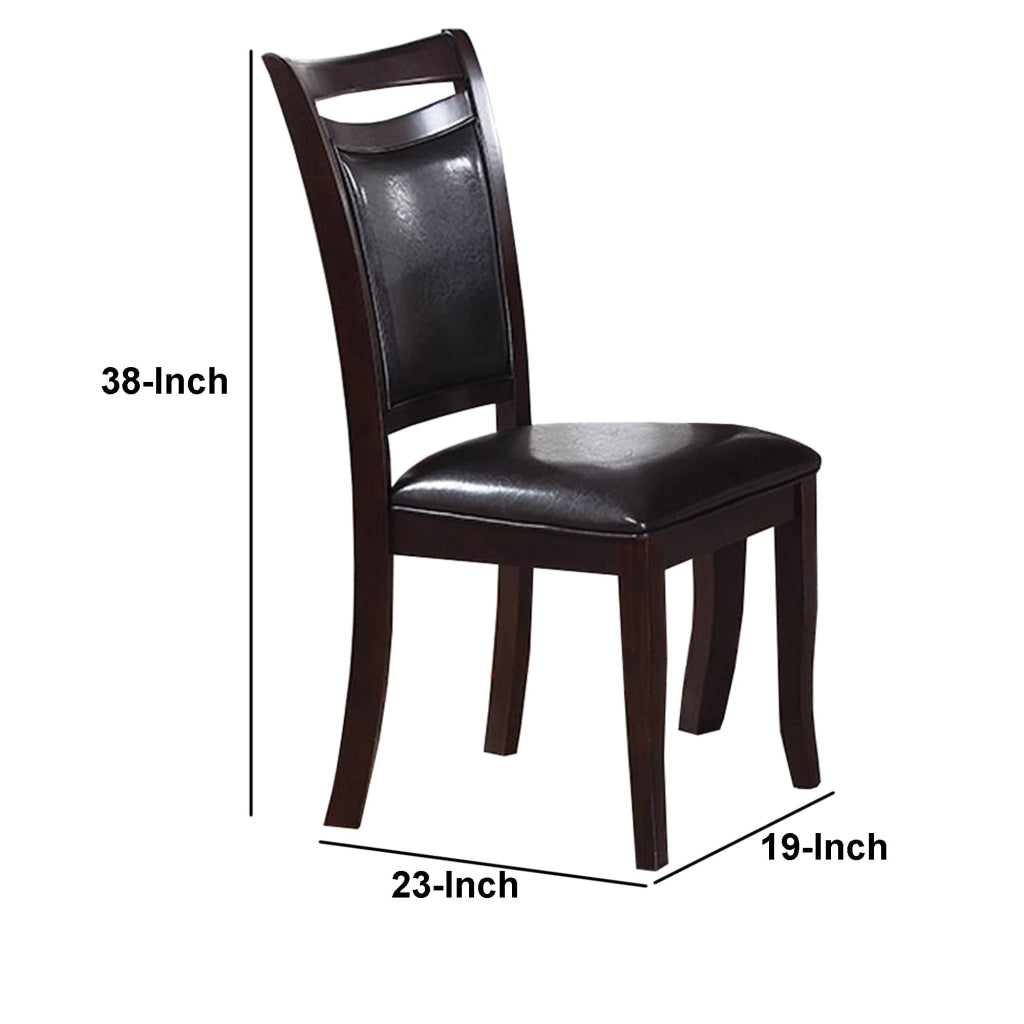 Dining Chair | Retro Style | Wood Frame | Dark Brown | Set of 2 PDX-F1388