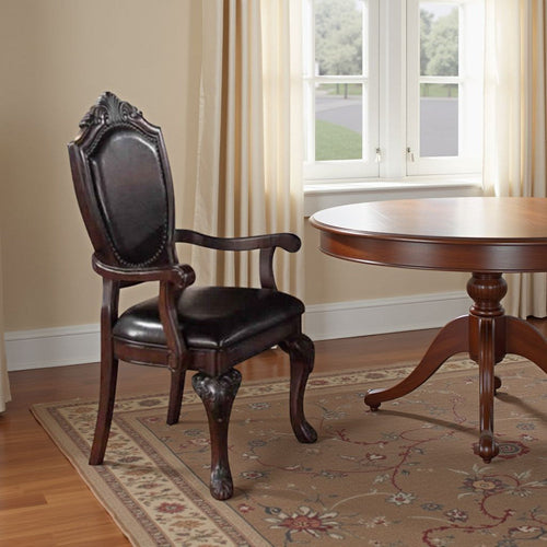 Armchair | Traditional Rubber Wood | Set of 2 | Brown