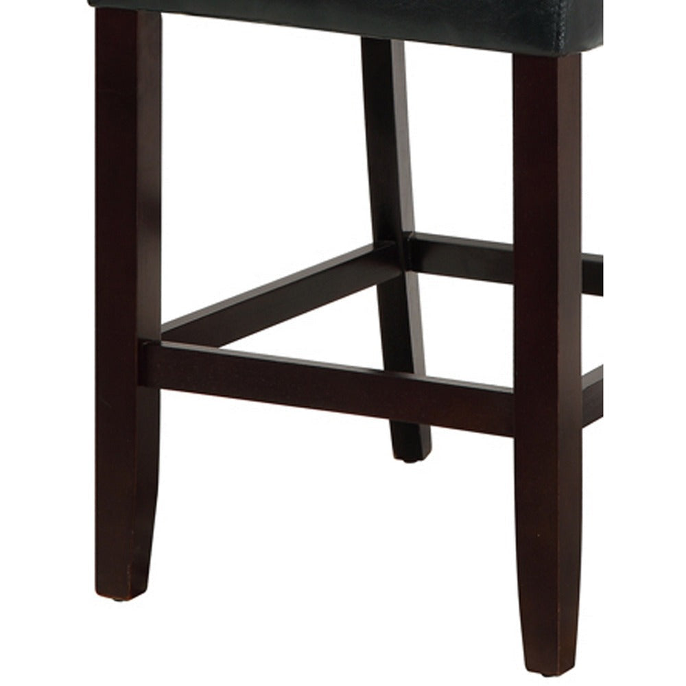 High Chair | Wood & Polyurethane | Set of 2 | Black & Brown PDX-F1754