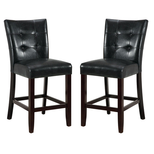 High Chair | Wood & Polyurethane | Set of 2 | Black & Brown