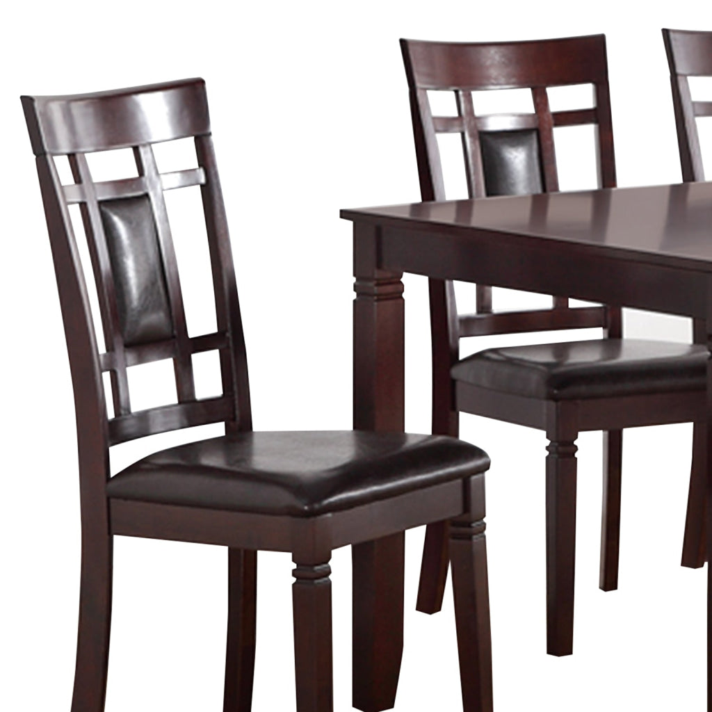 7 Piece Dining Table and Chairs Set | Rubber Wood | Modish Style | Espresso Brown PDX-F2294