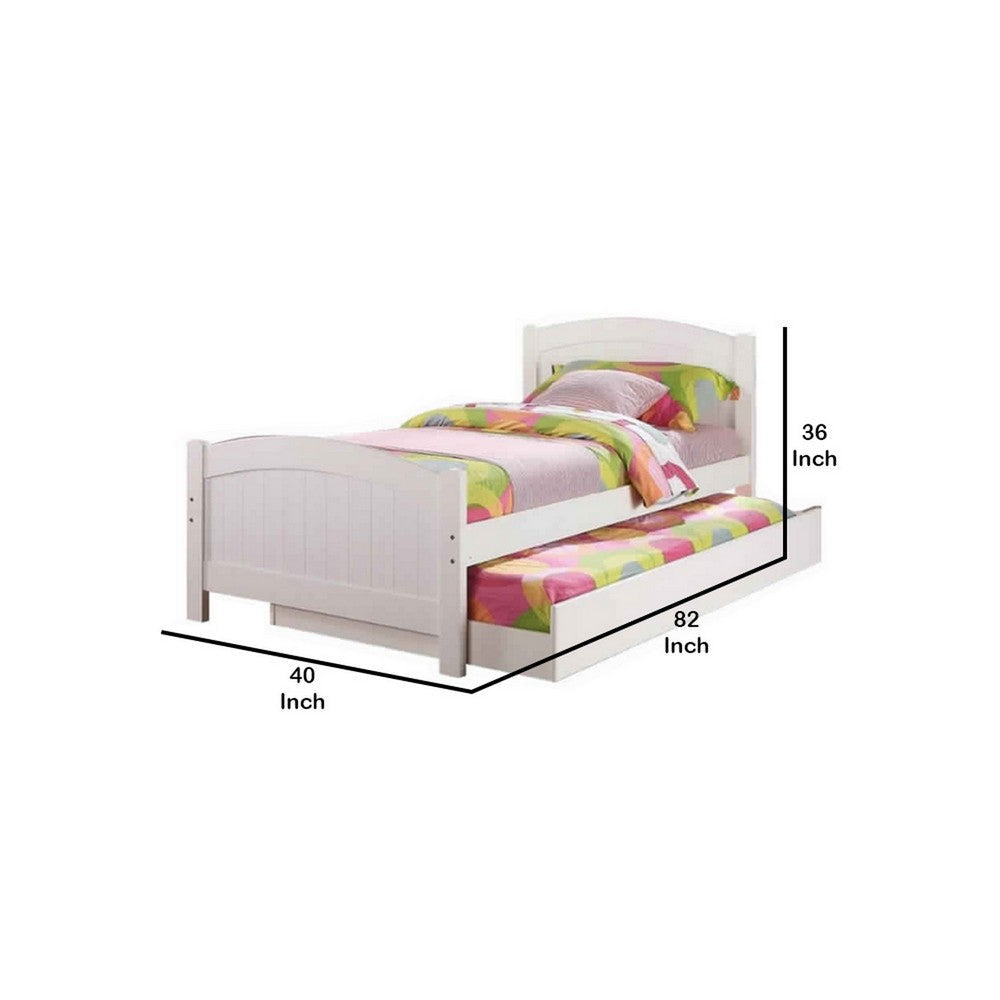 Twin Bed with Trundle | Stylish Design | White PDX-F9218