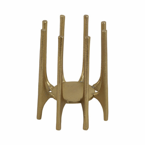 Vance Decorative Candle Holder with Angled Post Legs | 6" Gold Aluminum