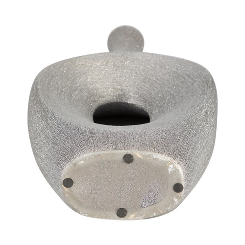 Decorative Flower Vase | Beaded Open Cut Out Ring | 19" Silver