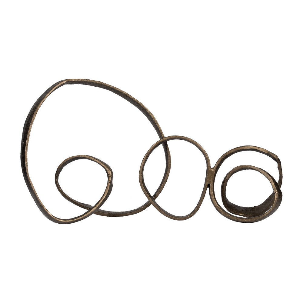 Abstract Tabletop Decor | Looped Design Antique Bronze Aluminum | 30"