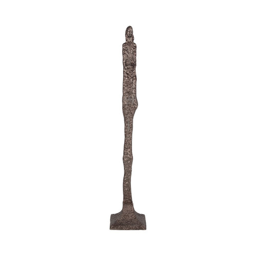 Freestanding Floor Sculpture | Metal Tribal Design | 69" Tall Bronze Finish