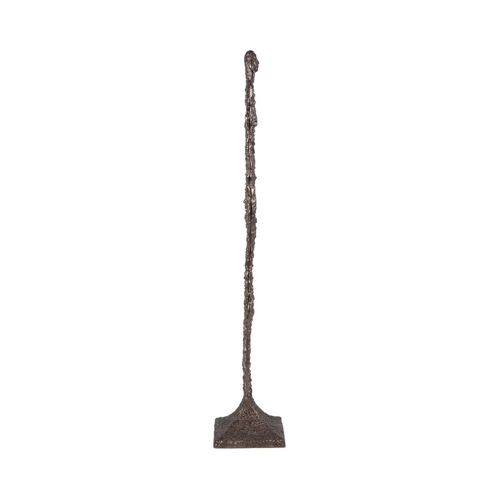 Freestanding Floor Sculpture | Metal Tribal Design | 69" Tall Bronze Finish