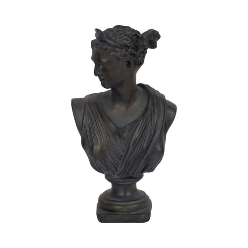 Eona Grecian Bust Figurine | Intricate Details | 12" Bronze Distressed Resin