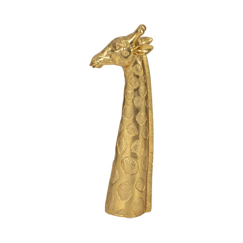 Tabletop Decor Giraffe Head | 13" Gold Decorative Textured Polyresin