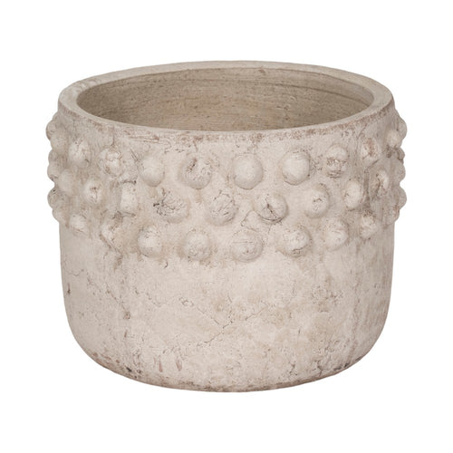 Outdoor Garden Planter | 3D Raised Bubble | 12" Weathered Rustic Ivory
