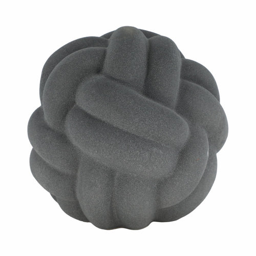 Knotted Rope Orb Tabletop Decor | 9" Black Sculpted Ceramic Finish