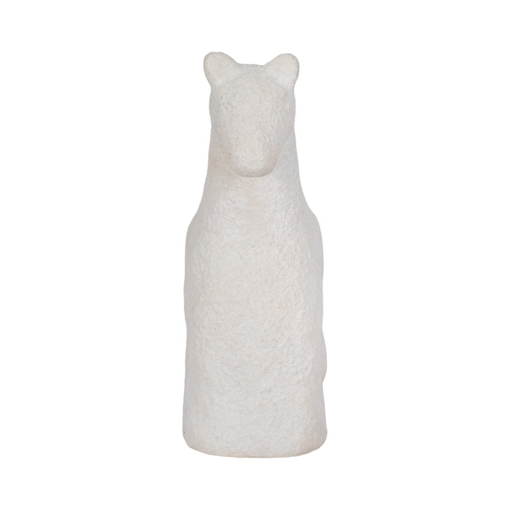 Tabletop Decor | Horse Sculpture | Textured Design | White Cement 7"