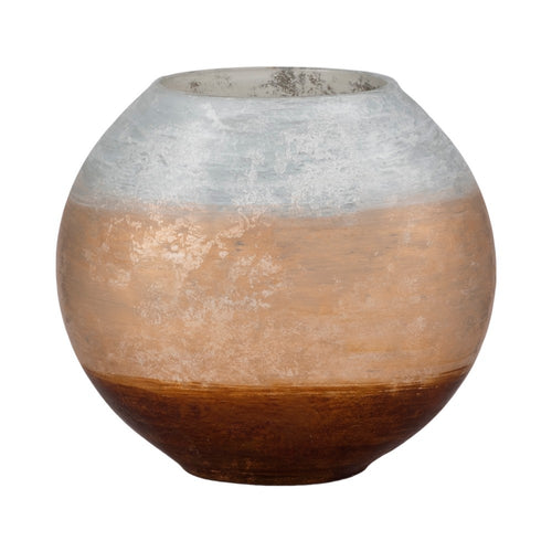 Modern Decorative Flower Vase | 10" Oval Ombre Distressed Finish