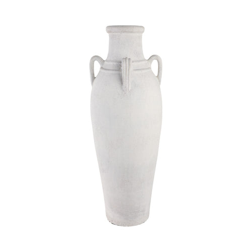 Decorative Amphora Floor Vase with Ear Handles | Ivory Terracotta | 39"