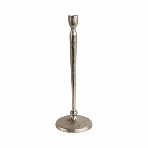 Roth Tapered Candle Holder | Silver Forged Cast Iron Style Look | 15"