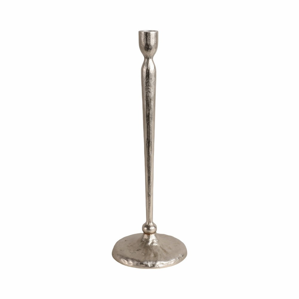 Roth Tapered Candle Holder | Silver Forged Cast Iron Style Look | 15"