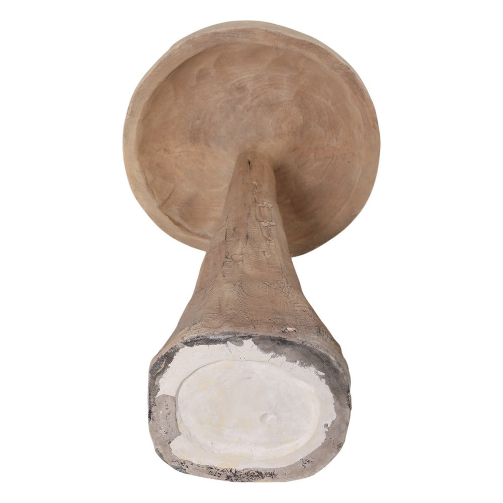 Outdoor Garden Decorative Mushroom | Brown Wood Grain Finish | 32"