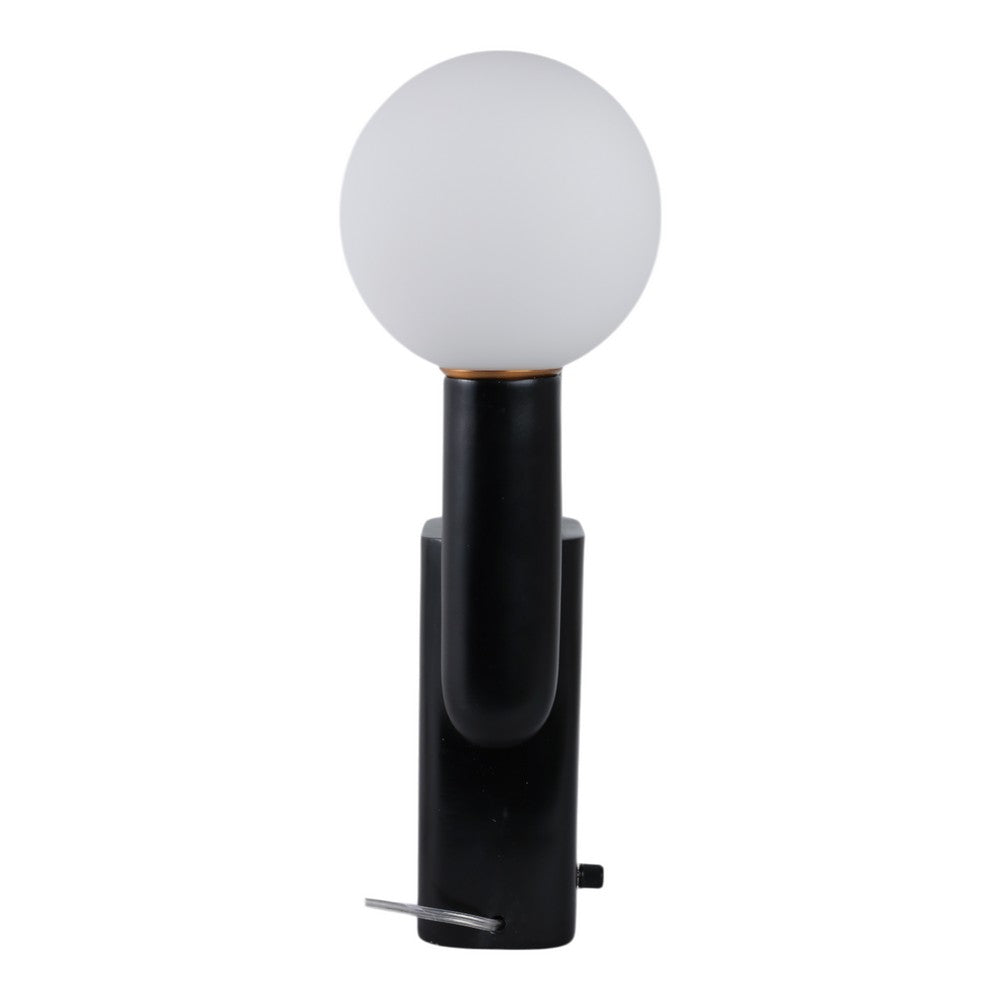 Accent Totem Lamp | Frosted Glass | Black Metal Nordic Cactus 20"
