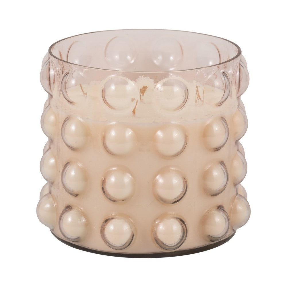 5 Wick Candle | 102oz Scented Wax | 3D Bubble Accent | 9" Luxe Blush Pink