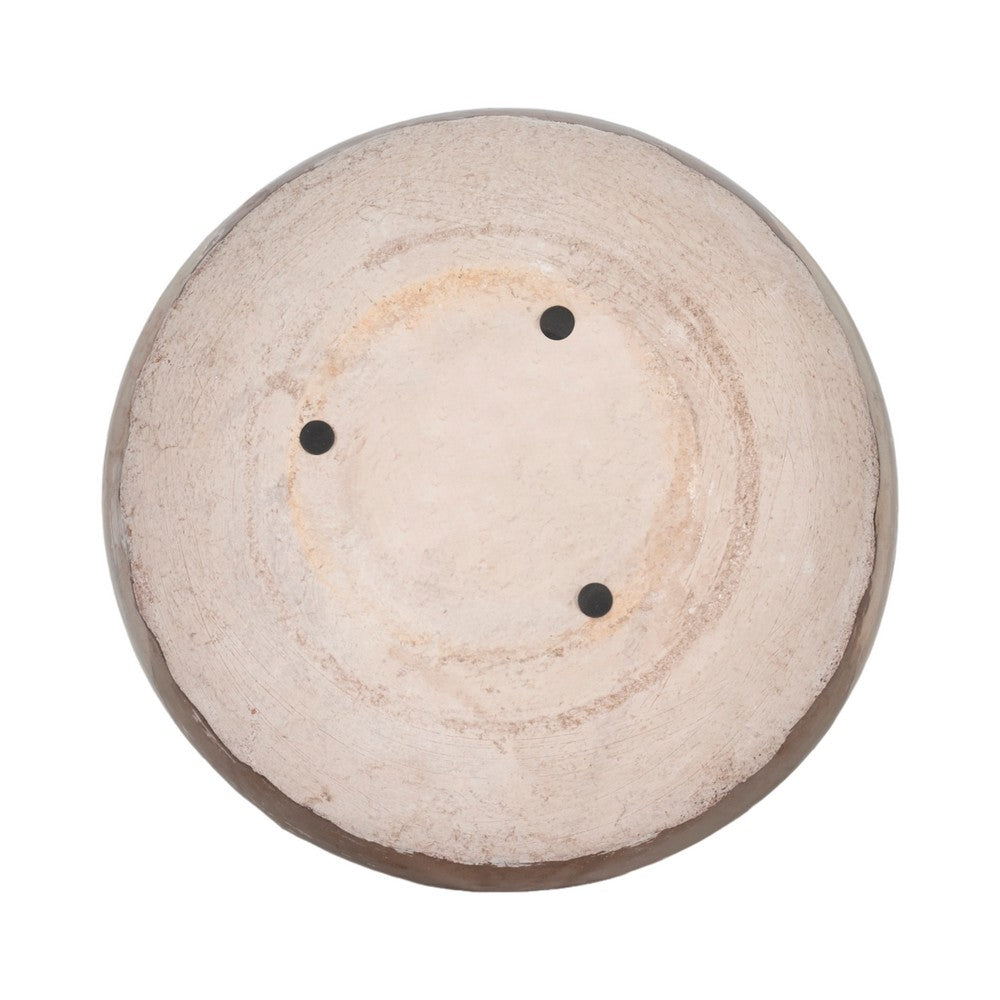 Pine Scented Bowl Candle | Handcrafted Gold & Gray Terracotta 12"