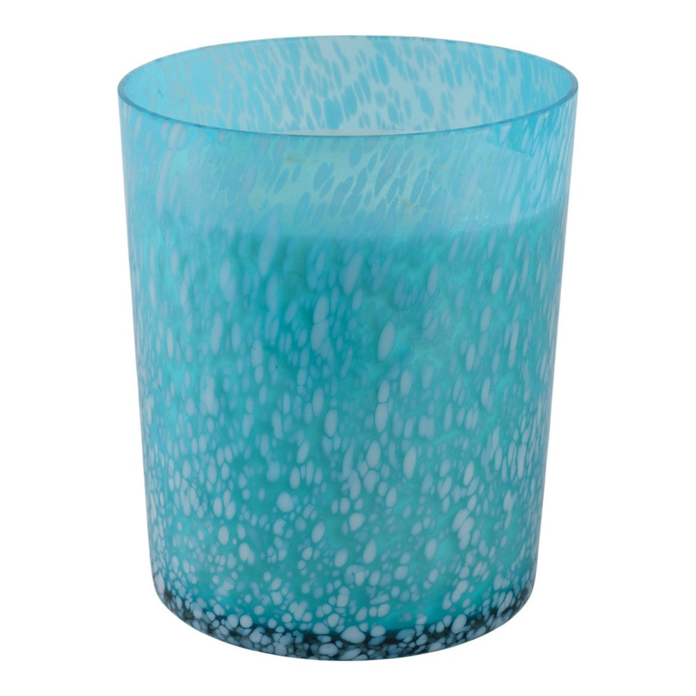 105oz Candle | Wood Sage & Sea Salt Scented | White & Blue Speckled Glass