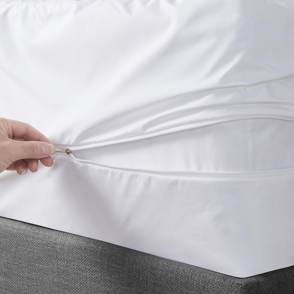Sleeptone Twin Waterproof Mattress Protector, White Jersey Fabric