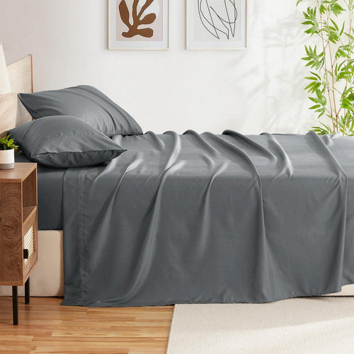 Sleeptone 4pc California King Size Bamboo Bedsheet Set, Gray
