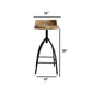 Pia 30-35 Inch Industrial Style Adjustable Swivel Bar Stool With Backrest By The Urban Port