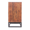 Modern Acacia Wood Dresser or Display Unit With Metal Base Walnut Brown and Black By Casagear Home UPT-182996