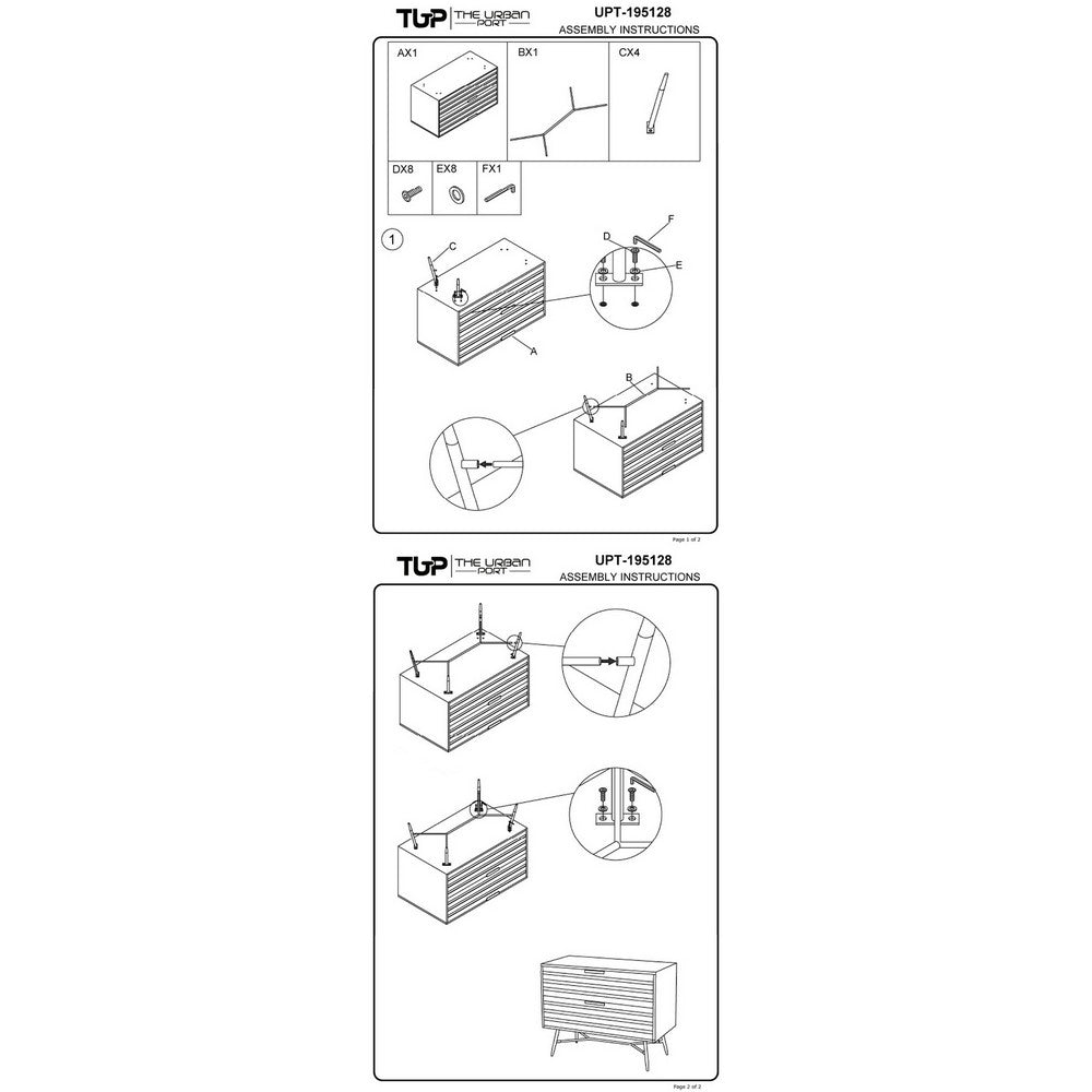 2 Drawer Wooden Nightstand with Metal Angled Legs, Black and Brown By The Urban Port