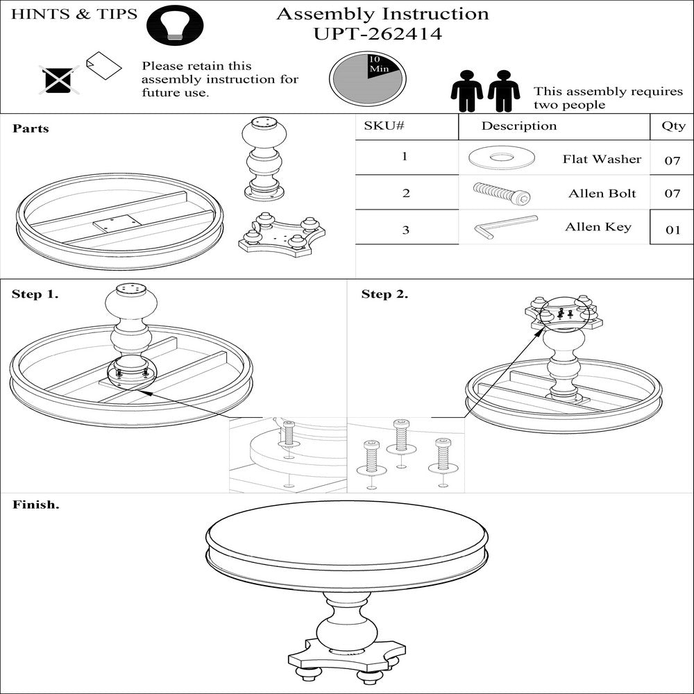 42 Inch Handcrafted Mango Wood Dining Table Pedestal Base Round Molded Top Washed White Gray By The Urban Port UPT-262414