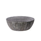 Arthur 36 Inch Farmhouse Style Handcrafted Mango Wood Coffee Table, Round Drum Shape, Sandblasted Black The Urban Port