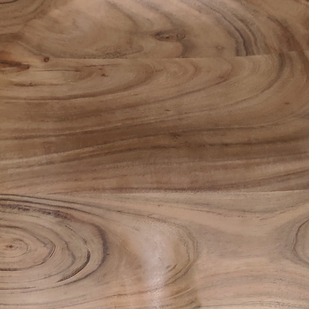 Tisa 24 Inch Backless Counter Height Stool Handcrafted Saddle Seat in Natural Brown Acacia Wood By The Urban Port