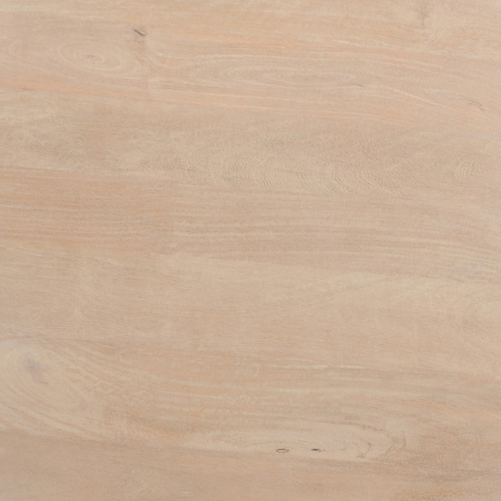 Joana Coffee Table 35 Inch Round Drum Shape with 3 Legs Sandblasted Natural Brown Mango Wood By The Urban Port UPT-326653