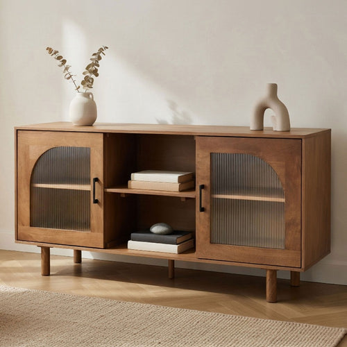 64 Inch James Adway Accent Cabinet In Natural Brown