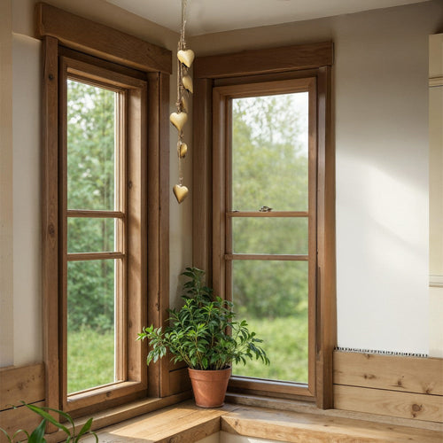 Zema 6 Heart Shape Iron Bells on 35 Inch Jute Hanging Rope, Antique Gold Wall Decor - By The Urban Port