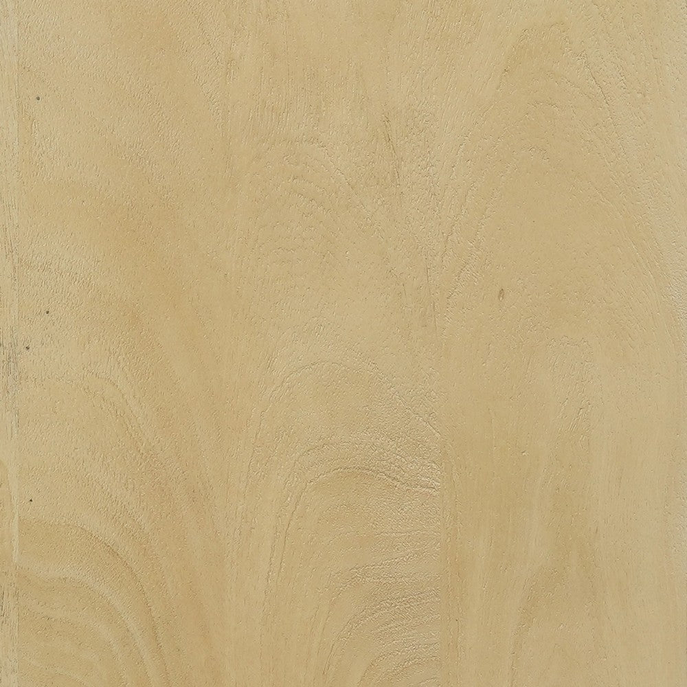 Kesna Console Sofa Table, 53 Inch Sculpted Arch, Light Beige Mango Wood By The Urban Port