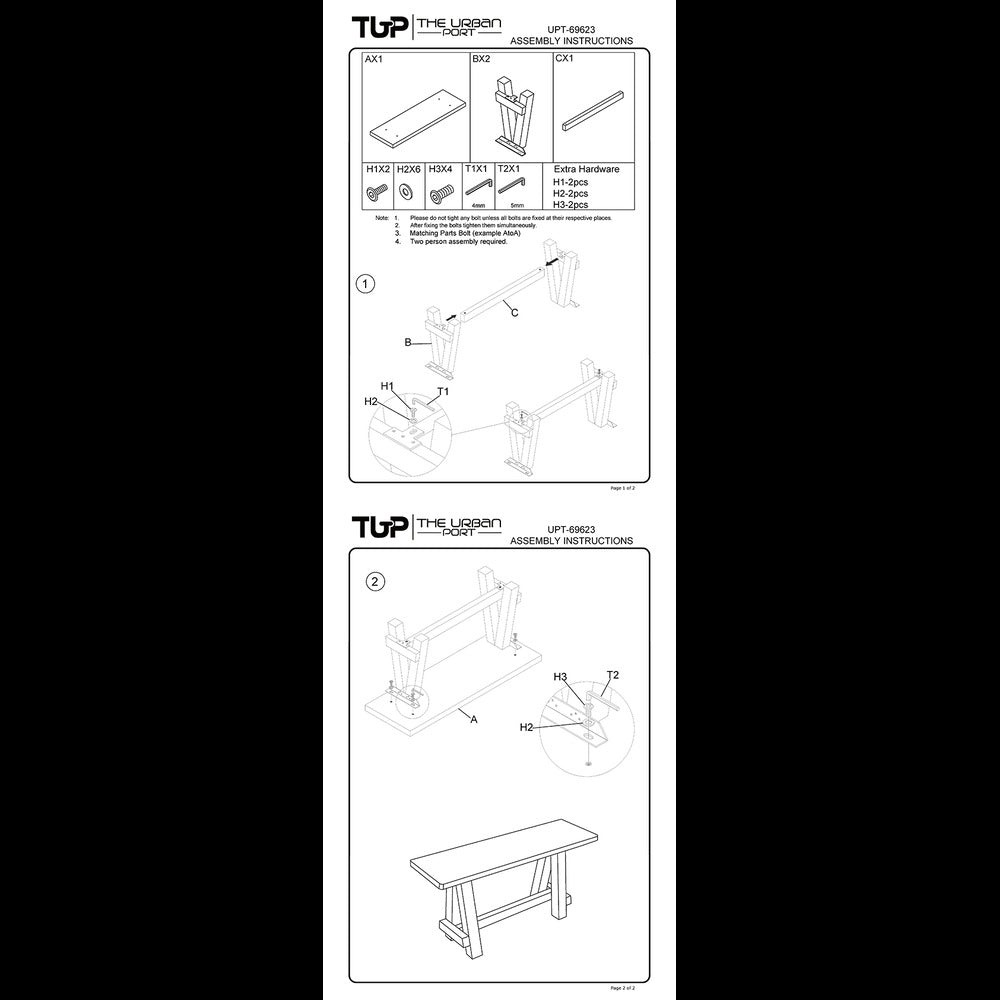 Wooden Garden Patio Bench With Retro Etching Cappuccino Brown By The Urban Port UPT-69623