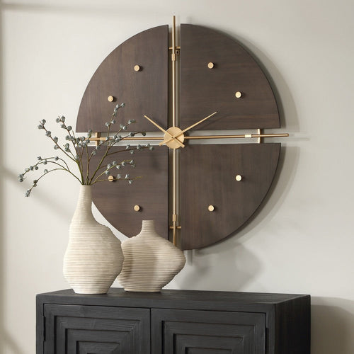 Uttermost 06465 Walnut Elegance - Wall Clock-38 Inches Tall and 38 Inches Wide