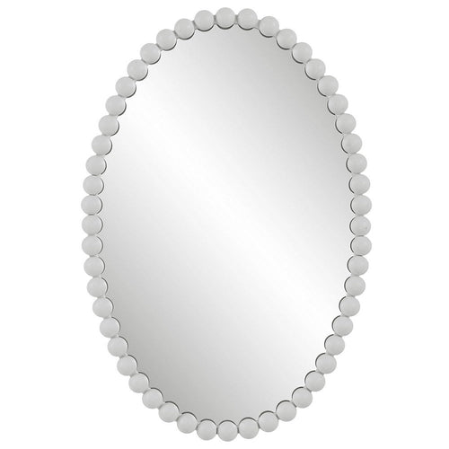 Serna - Oval Mirror-30 Inches Tall and 20 Inches Wide-Matte White Finish