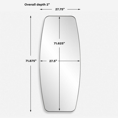 Uttermost Caspian Curved Black Dressing Mirror