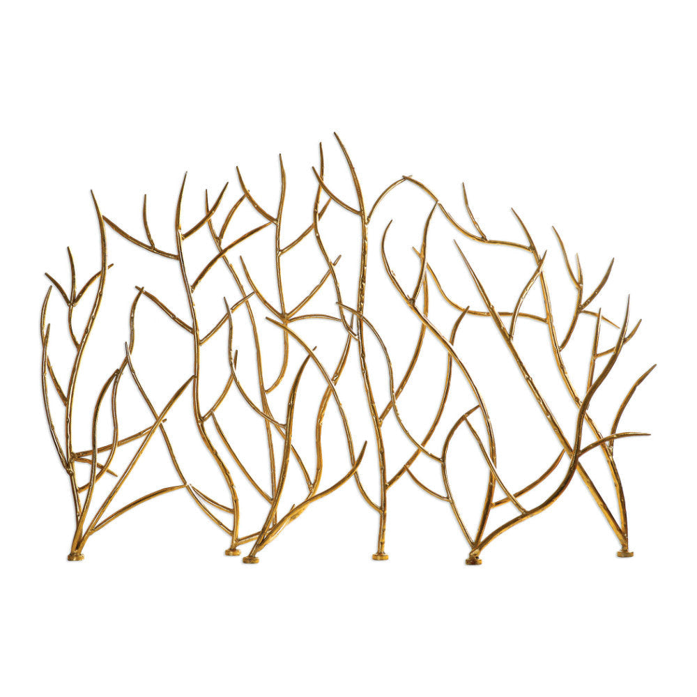Gold Branches - 47 inch Decorative Fireplace Screen - 47 inches Wide by 6.3 inches deep