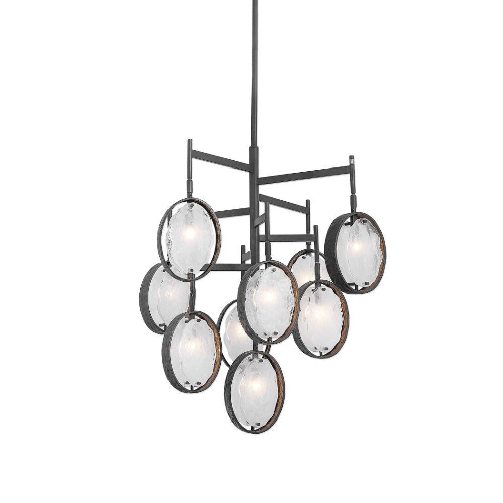 Uttermost Maxin Chandelier 9 Light Iron/Glass