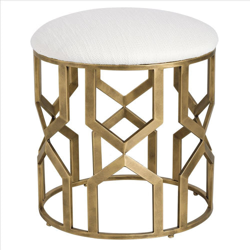 Trellis - 20.5 inch Geometric Accent Stool - 18 inches wide by 18 inches deep