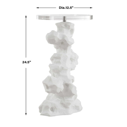 Uttermost Remnant White Stone Drink Table