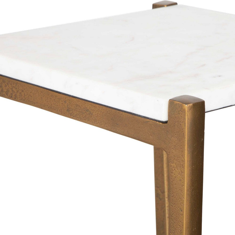 Uttermost Affinity White Marble Accent Table UT-24995