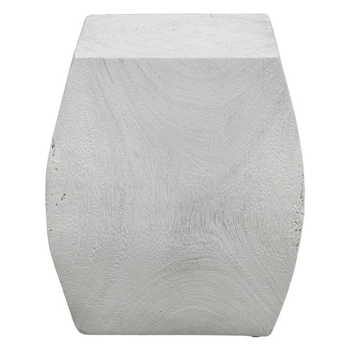 Grove - Accent Stool-17 Inches Tall and 14.6 Inches Wide-Soft Ivory/Natural Wood Finish