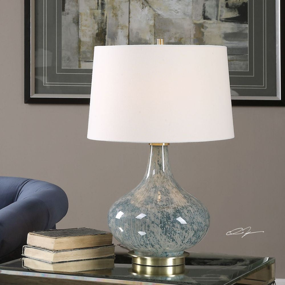 Uttermost Celinda Blue Gray Glass Lamp By Casagear Home UT-27076